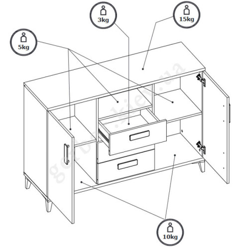 Фото гостиной KUBO BOGFRAN – схема комода