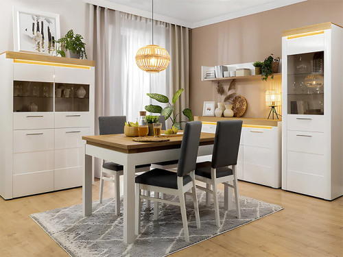 Фото комода HORTON KOM3D BRW в интерьере столовой