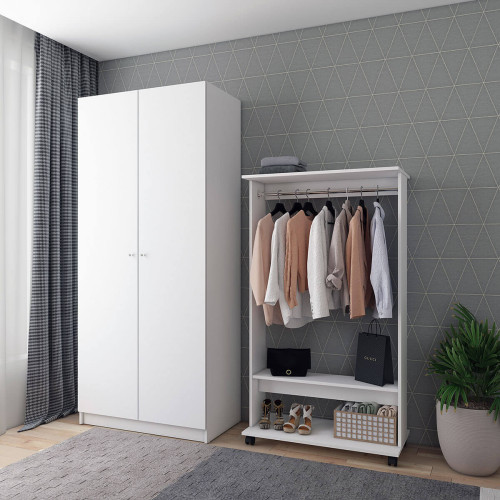 Фото білої гардеробної стійки Д2 ДОРОС (DOROS) в інтер'єрі  