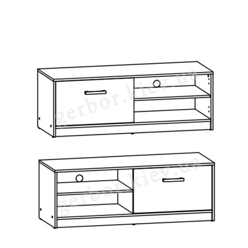 Фото тумбы ТВ MATOS RTV1D BRW - два варианта сборки