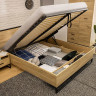 Фото ліжка з підйомним механізмом RAMLA LOZ/160/B BRW в інтер'єрі спальні