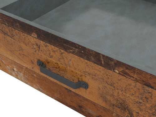 Фото кровати с ящиком WESTON LOZ/90 SZU BRW сосна old style / матера – ручка ящика