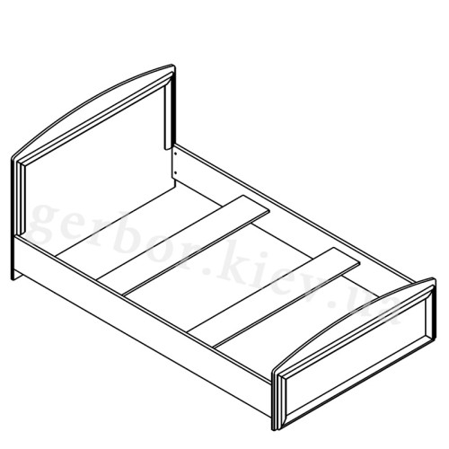 На фото схема ліжка LOZ/120 (каркас) САЛЕРНО Гербор