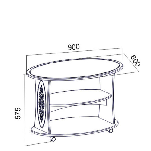 Фото журнального столика БЕЛЛЬ АС-17 Санти - размеры