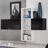 Фото черного навесного шкафа BLOX SW21 ASM MEBLE в комплекте мебели для гостиной