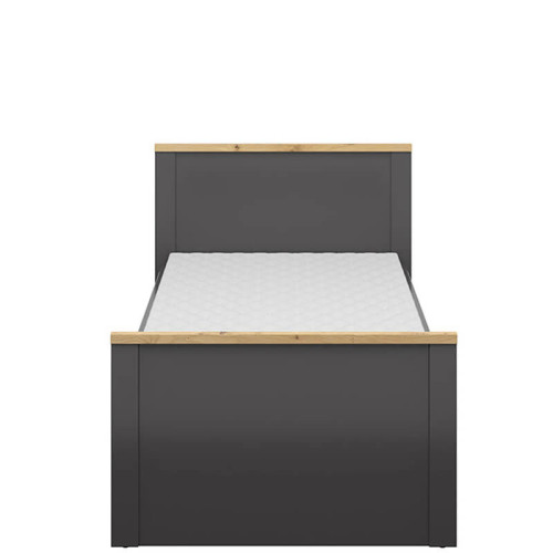 Фото ліжка HESEN LOZ/90 BRW графіт / дуб артизан з матрацом