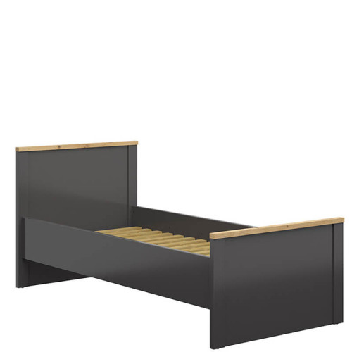 Фото ліжка HESEN LOZ/90 BRW графіт / дуб артизан – вигляд збоку