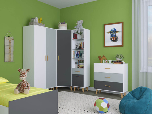 Фото кутової шафи TIMMY ВМВ в інтер'єрі дитячої