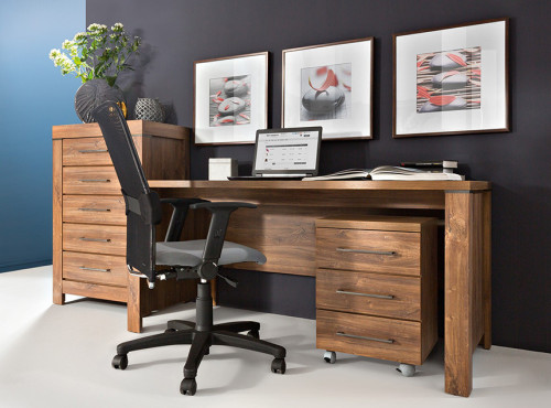 Фото письменного стола GENT BIU/160 BRW дуб стирлинг в комплекте мебели для кабинета