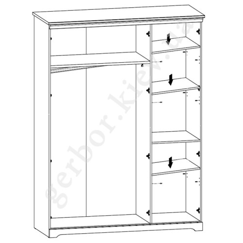 Фото шкафа PATRAS SZF3D BRW - наполнение