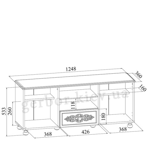 Фото тумбы ТВ БЕЛЛЬ АС-13 Санти - наполнение