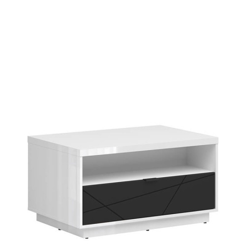 Фото журнального столика FORN LAW1S BRW белый глянец / черный