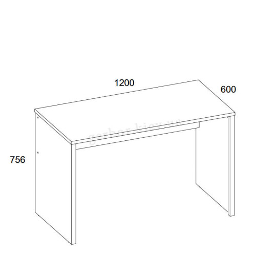 Фото письмового столу 120 DOORSET MEBELBOS – схема з розмірами