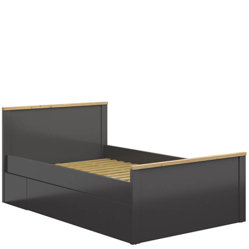 Фото ліжка HESEN LOZ/120 BRW графіт / дуб артизан з шухлядою