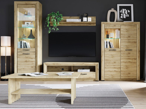 Фото вітрини низької SAPORI 1D1W MEBELBOS в інтер'єрі вітальні – вигляд спереду