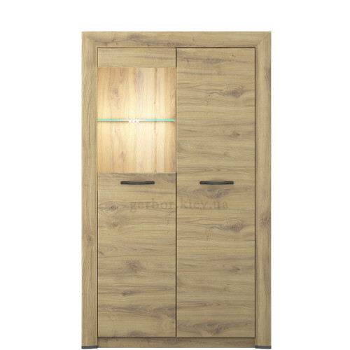 Фото вітрини низької SAPORI 1D1W MEBELBOS з додатковою підсвіткою – вигляд спереду