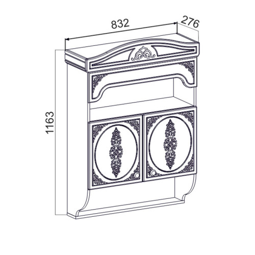 Фото навесного шкафа БЕЛЛЬ АС-14 Санти - размеры