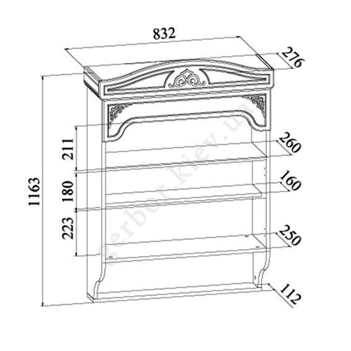 Фото навесного шкафа БЕЛЛЬ АС-14 Санти - схема