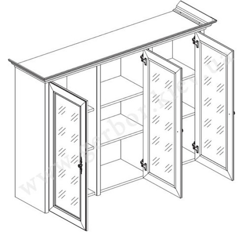 Фото наполнения витрины-надставки 3W Соната Гербор