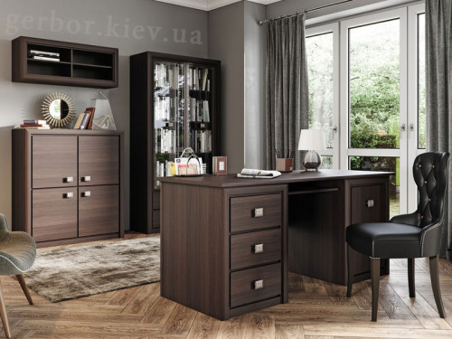 Фото тумби КОЕН KOM4D Гербор венге магія в інтер'єрі кабінету