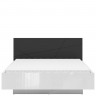 Фото кровати FORN LOZ/160/B BRW белый глянец / черный с матрасом – вид спереди
