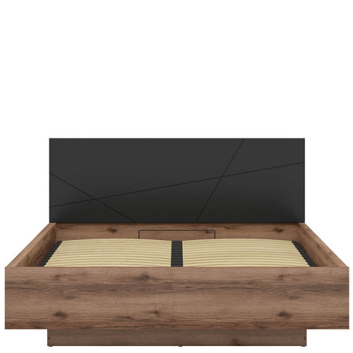 Фото кровати FORN LOZ/160/B BRW дуб делано темный / черный