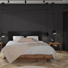 Фото кровати FORN LOZ/160/B BRW дуб делано темный / черный в интерьере спальни