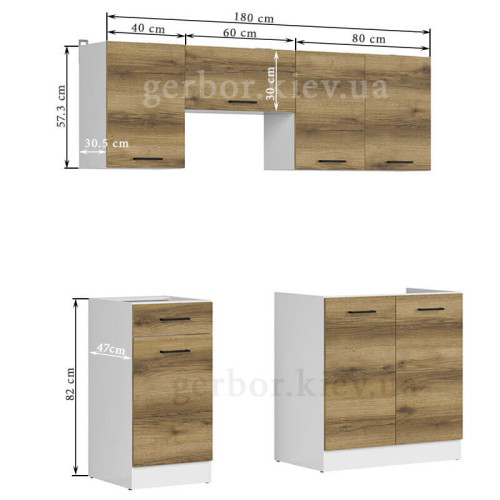 Фото кухні JUNONA LINE 180 BBL BRW делано світлий – розміри