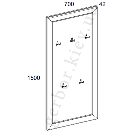 Фото вішака 70 SAPORI MEBELBOS – схема з розмірами