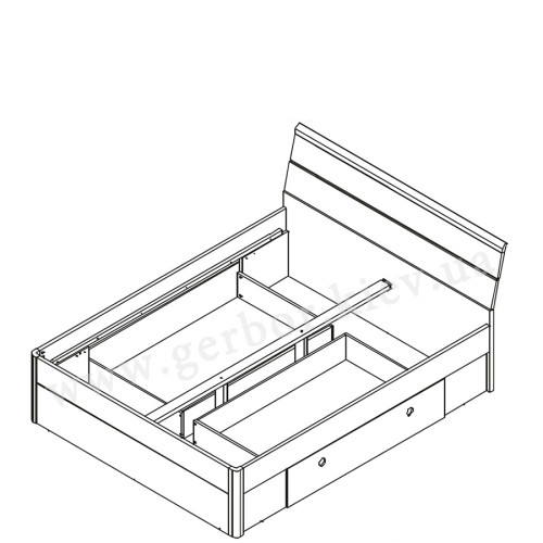 Фото кровати LOZ/160 MARS BRW с двумя выдвижными ящиками