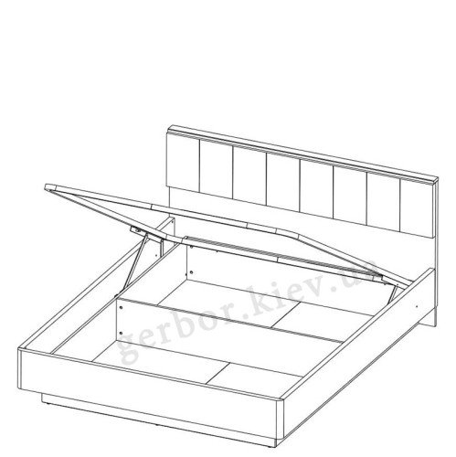 На фото схема кровати 160 JAGGER MEBELBOS с мягким изголовьем и подъемным механизмом