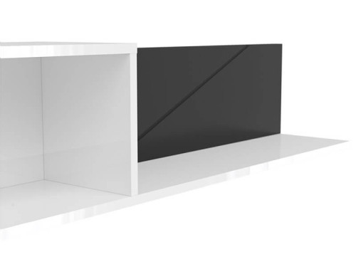 На фото полка FORN POL/160 BRW белый глянец / черный