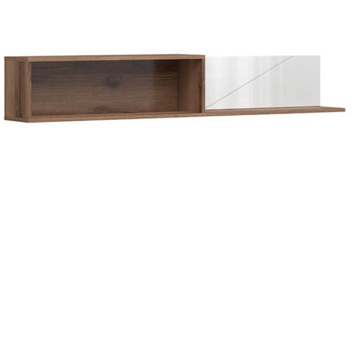 Фото полки FORN POL/160 BRW дуб делано темный / белый глянец