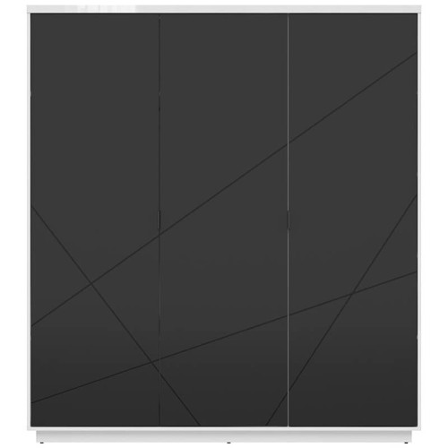 Фото шкафа FORN SZF3D BRW белый глянец / черный – вид спереди