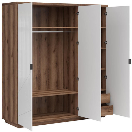 Фото шкафа FORN SZF3D BRW дуб делано темный / белый глянец – наполнение