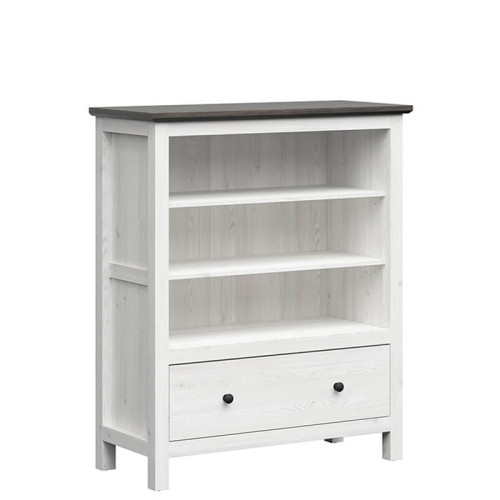 Фото стелажу HESEN REG1S BRW модрина sibiu світла / сосна larico – вигляд збоку