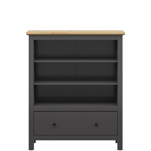 Фото стелажу HESEN REG1S BRW графіт / дуб артизан