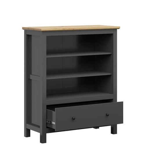 Фото стелажу HESEN REG1S BRW графіт / дуб артизан – наповнення