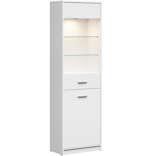 Фото вітрини NEPO PLUS REG1D1W BRW білий з підсвіткою
