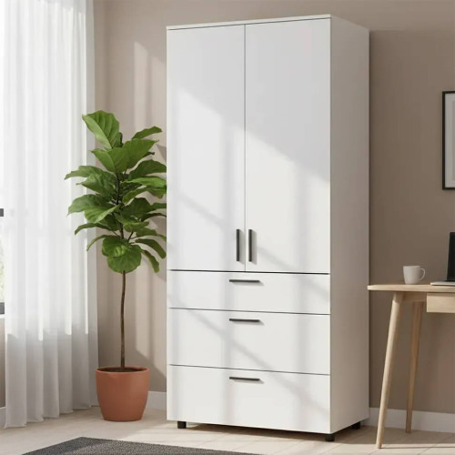 Фото білої шафи ТОРН 2 ДСП/3Ш штанга ДОРОС (DOROS) в інтер'єрі