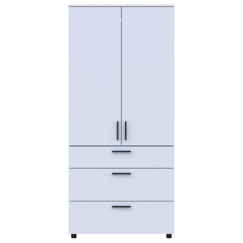 Фото білої шафи ТОРН 2 ДСП/3Ш штанга ДОРОС (DOROS) – вигляд спереду