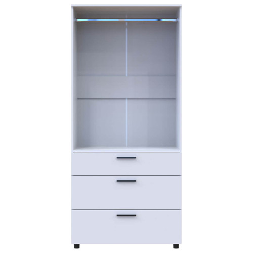 Фото білої шафи ТОРН 2 ДСП/3Ш штанга ДОРОС (DOROS) – вигляд спереду наповнення