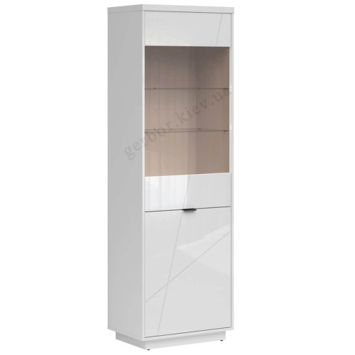 Фото витрины FORN REG1D1W BRW белый глянец