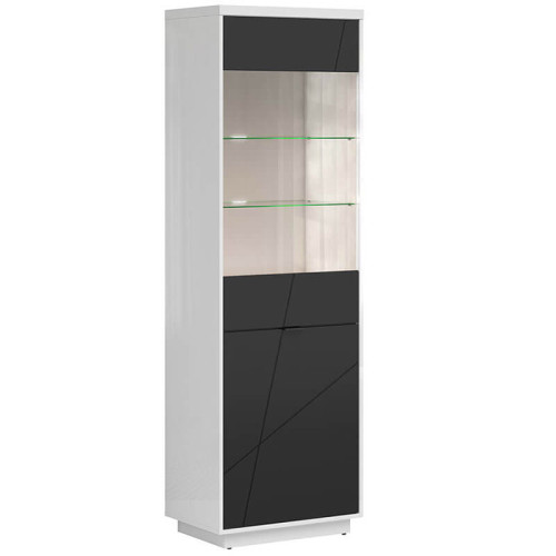 Фото витрины FORN REG1D1W BRW белый глянец / черный