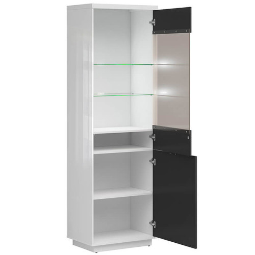 Фото витрины FORN REG1D1W BRW белый глянец / черный – наполнение