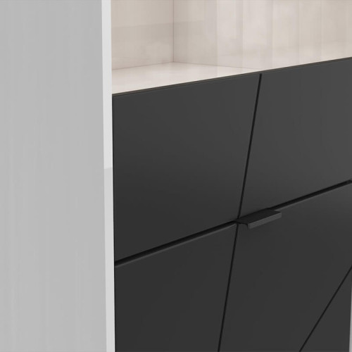 Фото витрины FORN REG1D1W BRW белый глянец / черный – ручка