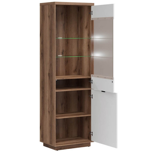 Фото витрины FORN REG1D1W BRW дуб делано темный / белый глянец – наполнение