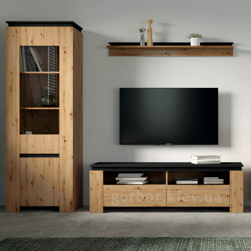 Фото тумби під телевізор ТОМАС RTV160 ГЕРБОР в інтер'єрі вітальні