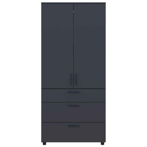 Фото шафи ТОРН 2 ДСП/3Ш полиці ДОРОС (DOROS) антрацит – вигляд спереду