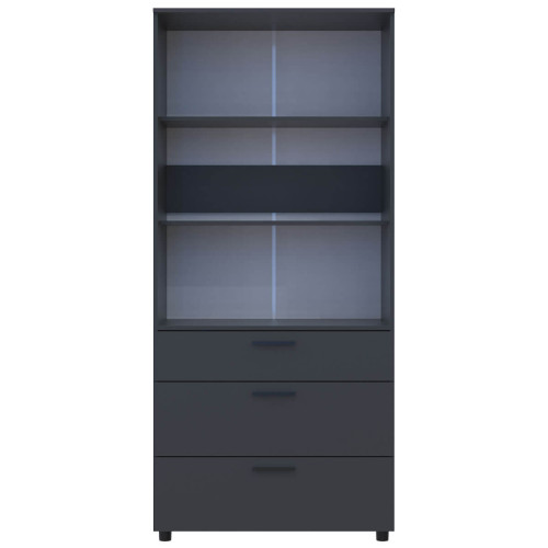 Фото шафи ТОРН 2 ДСП/3Ш полиці ДОРОС (DOROS) антрацит – вигляд спереду наповнення